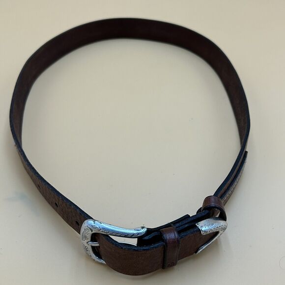 Lauren Ralph Lauren Vintage Genuine Leather Belt Turquoise Beading Womens 31 main image 6